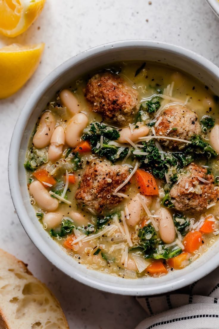 Italian Wedding Soup with Turkey Meatballs (45 Minutes!)