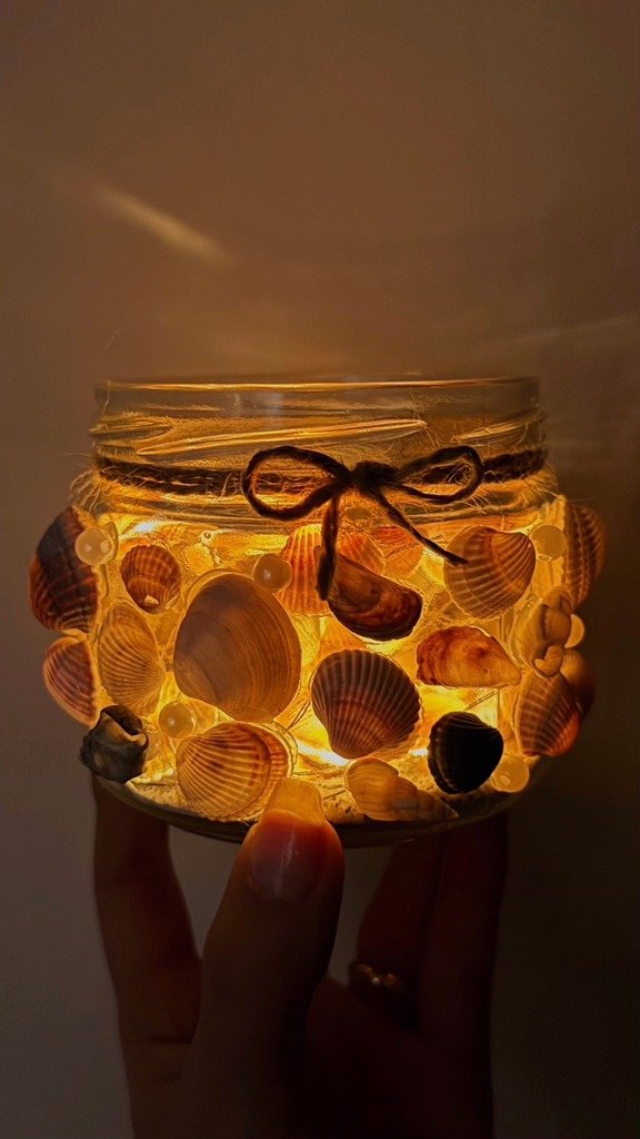 DIY Cozy Seashell Lantern🐚✨ #diy #seashell #homedecor #handmade #magical #craft #creativeideas