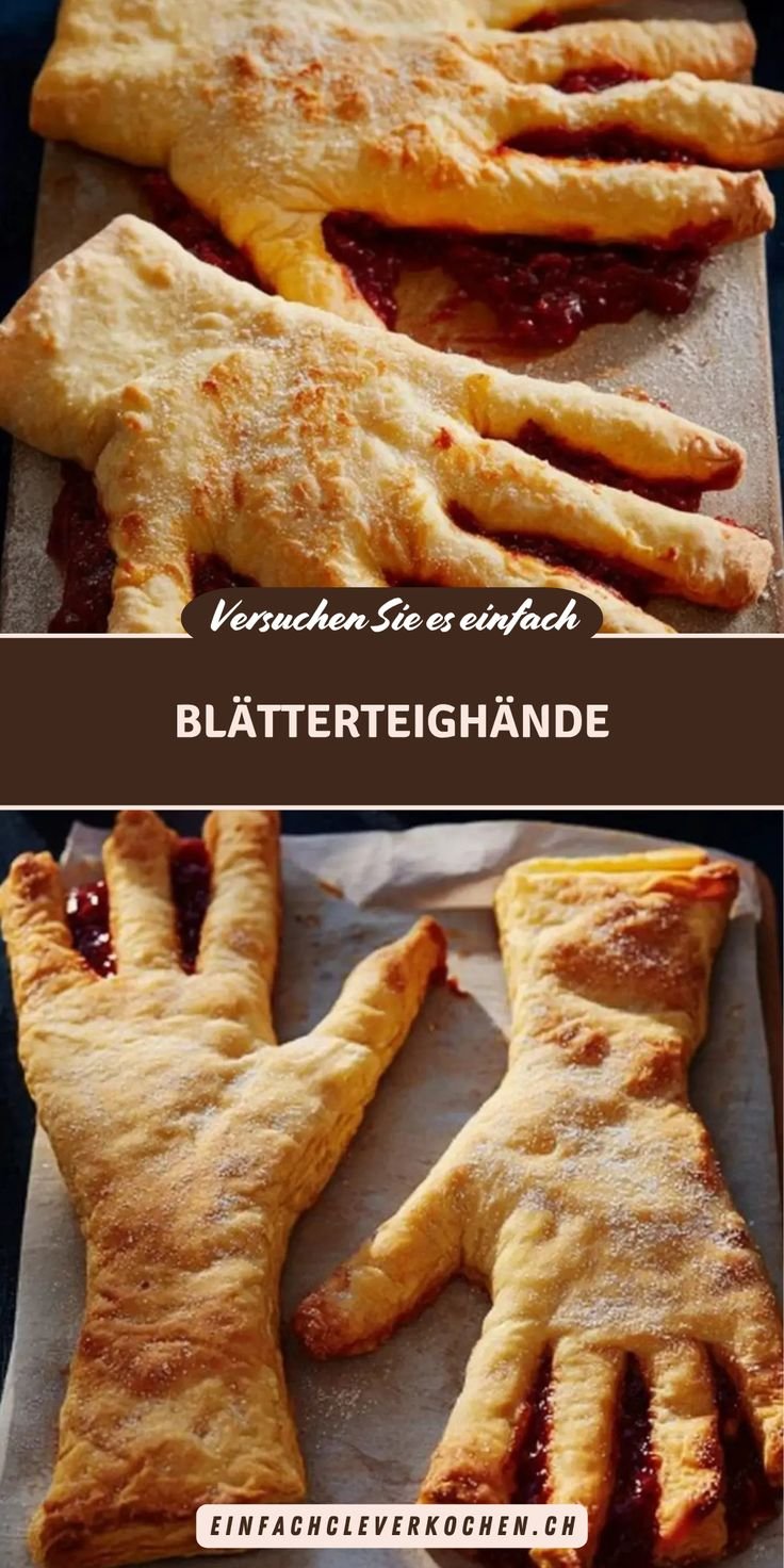 Gruselige Blätterteighände – Herzhaftes Halloween Fingerfood