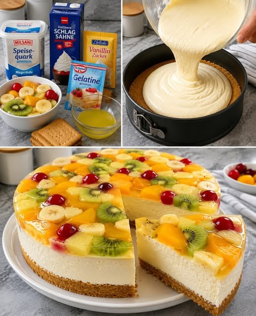 Fruchtiger No Bake Quarkkuchen in 15 Minuten