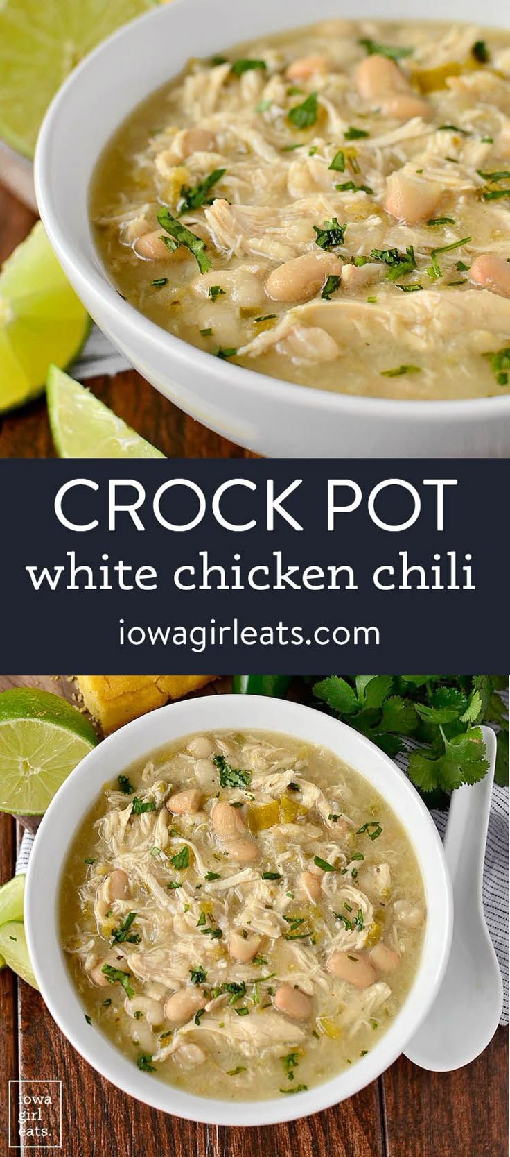 CrockPot White Chicken Chili - Easy, Flavorful and Healthy