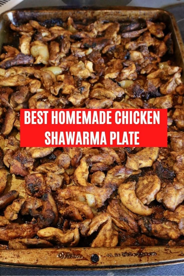Lebanese Sheet Pan Oven Roasted Healthy Chicken Shawarma Plate Recipe