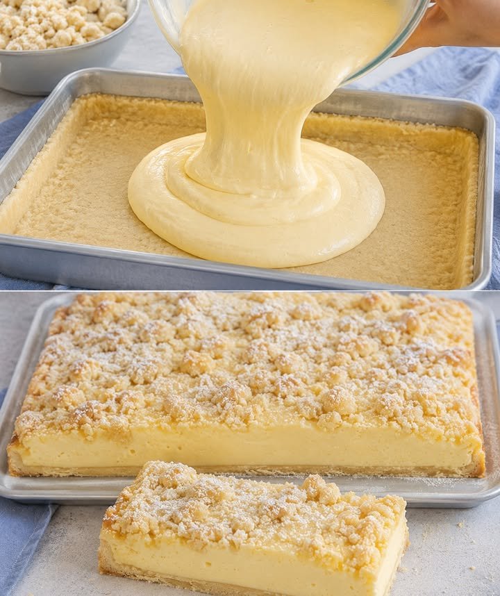 Pudding-Streuselkuchen vom Blech – Schnell & Lecker