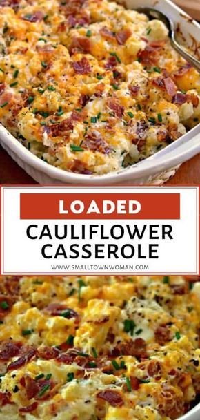Deliciously Cheesy Loaded Cauliflower Casserole Recipe for Dinner or Holidays | Keto vegetable casserole recipes, Keto cauliflower casserole recipes, Steamed cauliflower