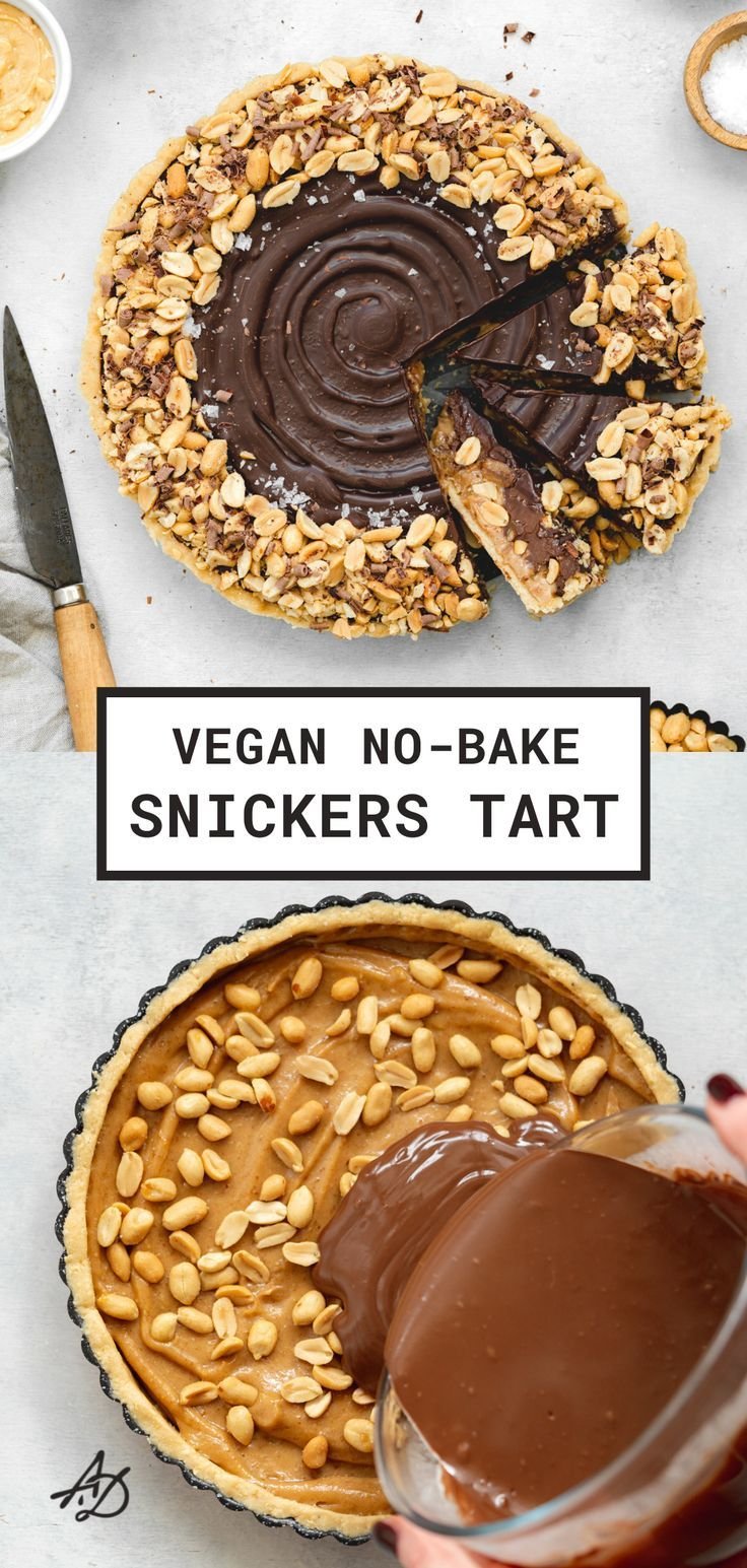Vegan Snickers Tart | Addicted to Dates
