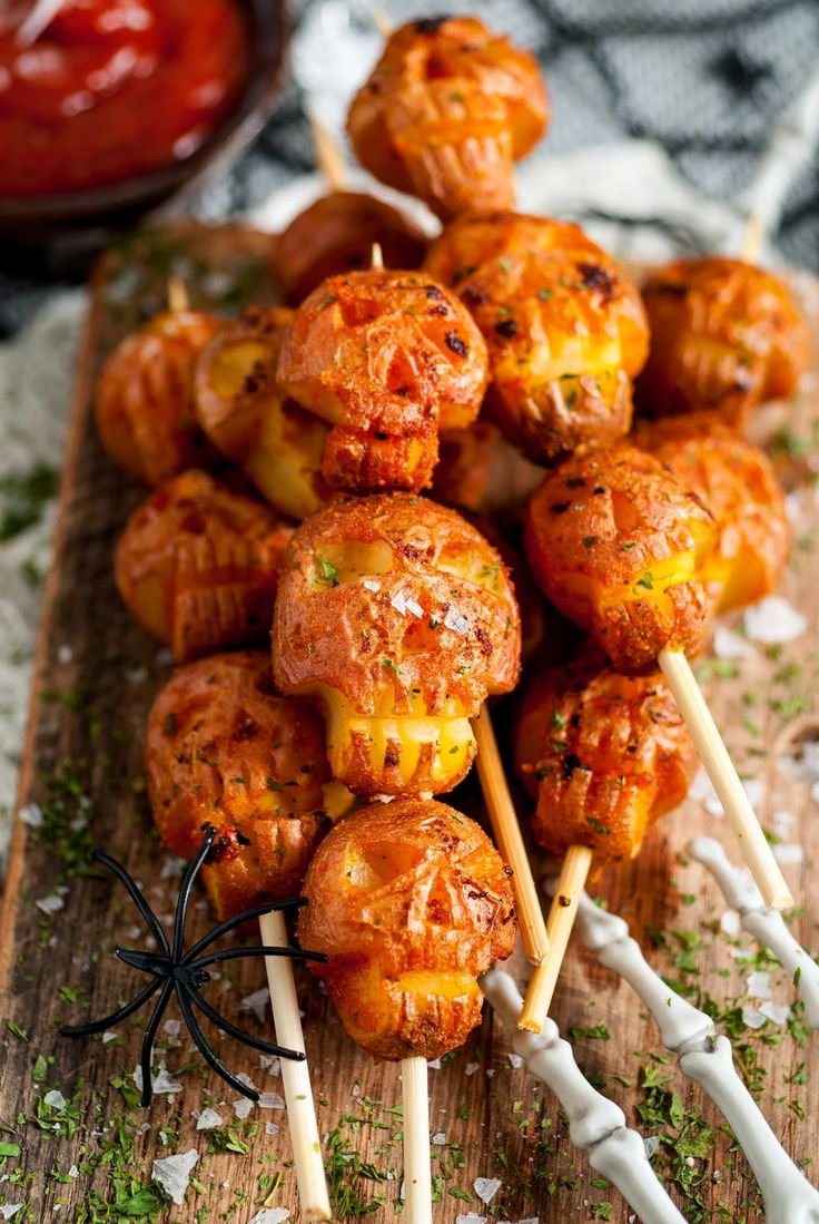 Spooky Halloween Skull Potatoes