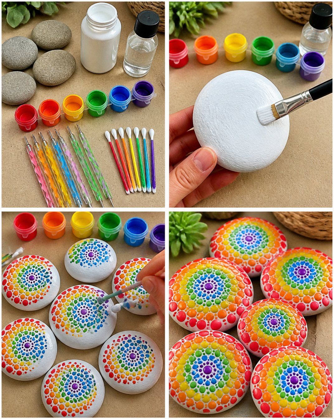 Vibrant Mandala Stones for Jewelry and Meditation 21 Colorful Mandala Stones for Jewelry and Meditation