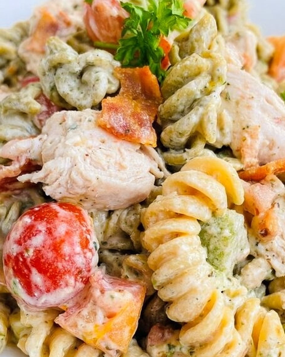 Chicken Bacon Ranch Pasta Salad