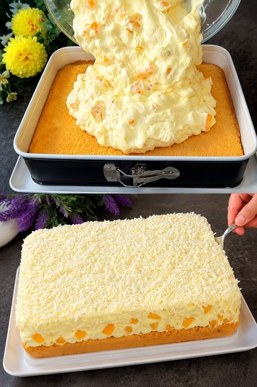 15 Minuten Fanta Kuchen mit Paradiescreme