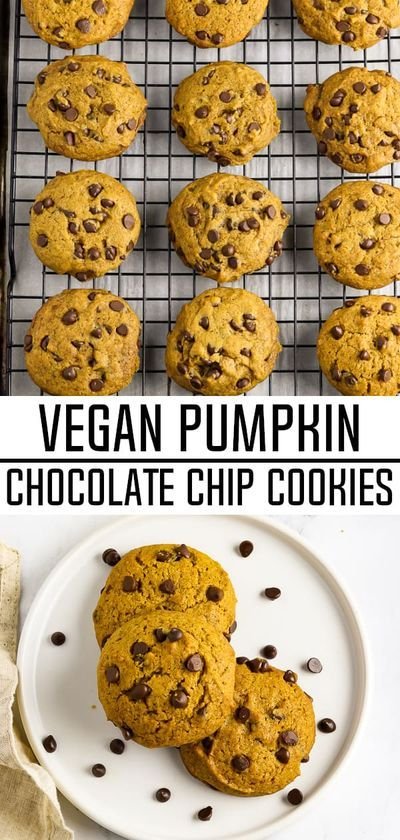 Vegan Pumpkin Chocolate Chip Cookies