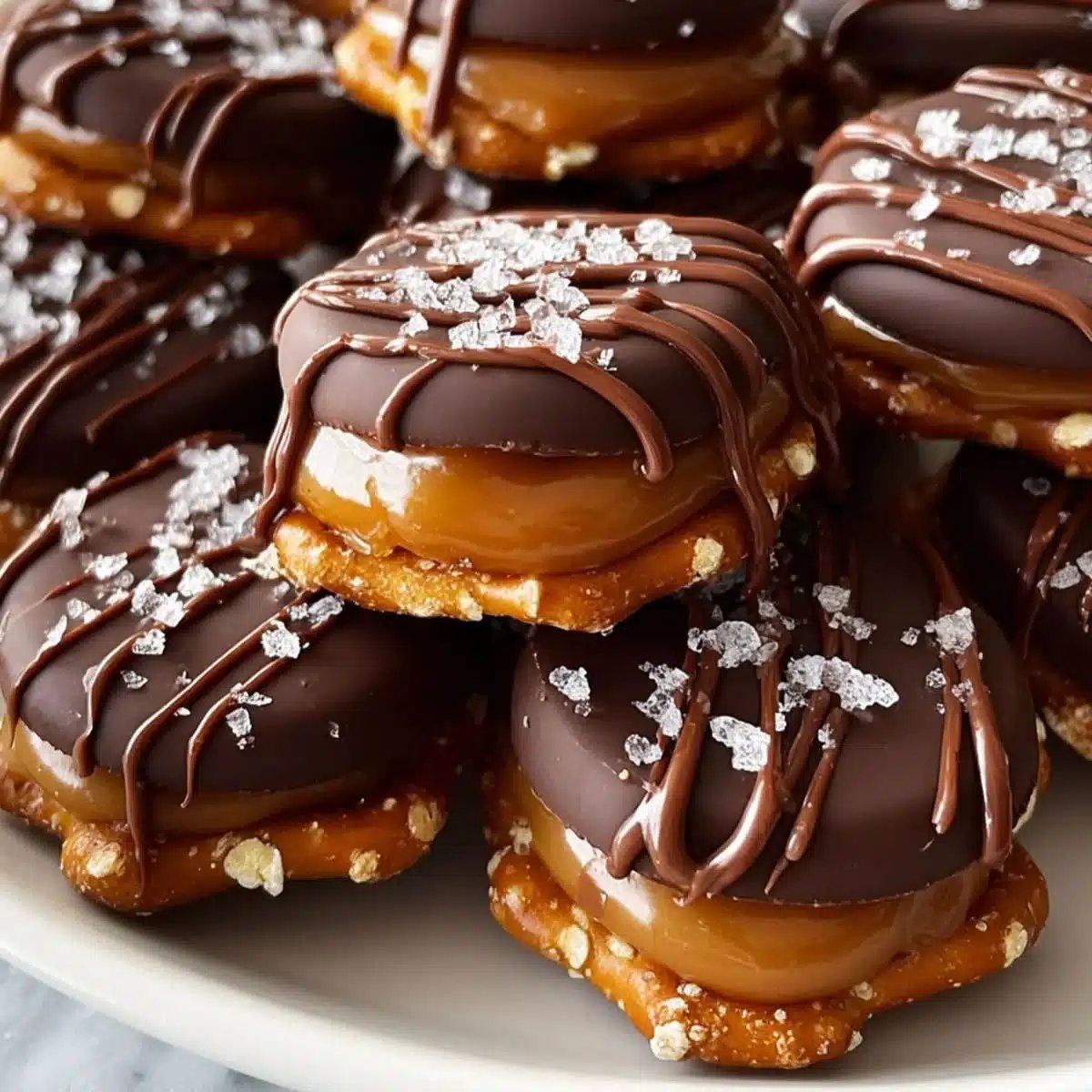 Bouch&eacute;es de bretzel au caramel sal&eacute; sans cuisson | Recette de snack pour f&ecirc;te
