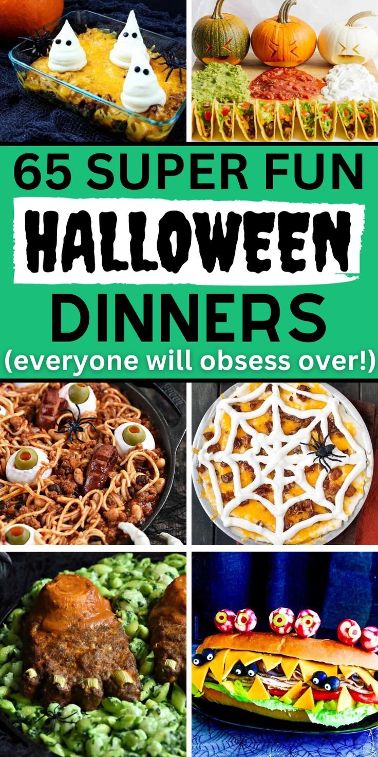 65 Fun Halloween Dinner Ideas for Kids and Families (spooky Halloween dinner recipes!)
