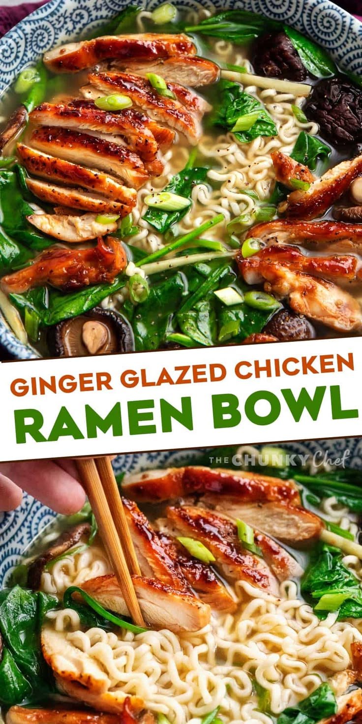 Ginger Glazed Chicken Ramen Recipe for Quick Asian Comfort Food | Asian chicken ramen recipe, Ginger chicken ramen, Chicken ramen dinner