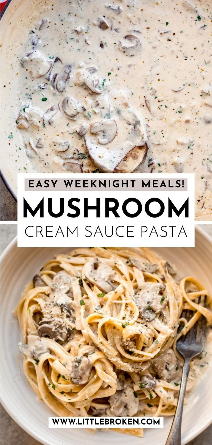 Mushroom Cream Sauce Pasta
