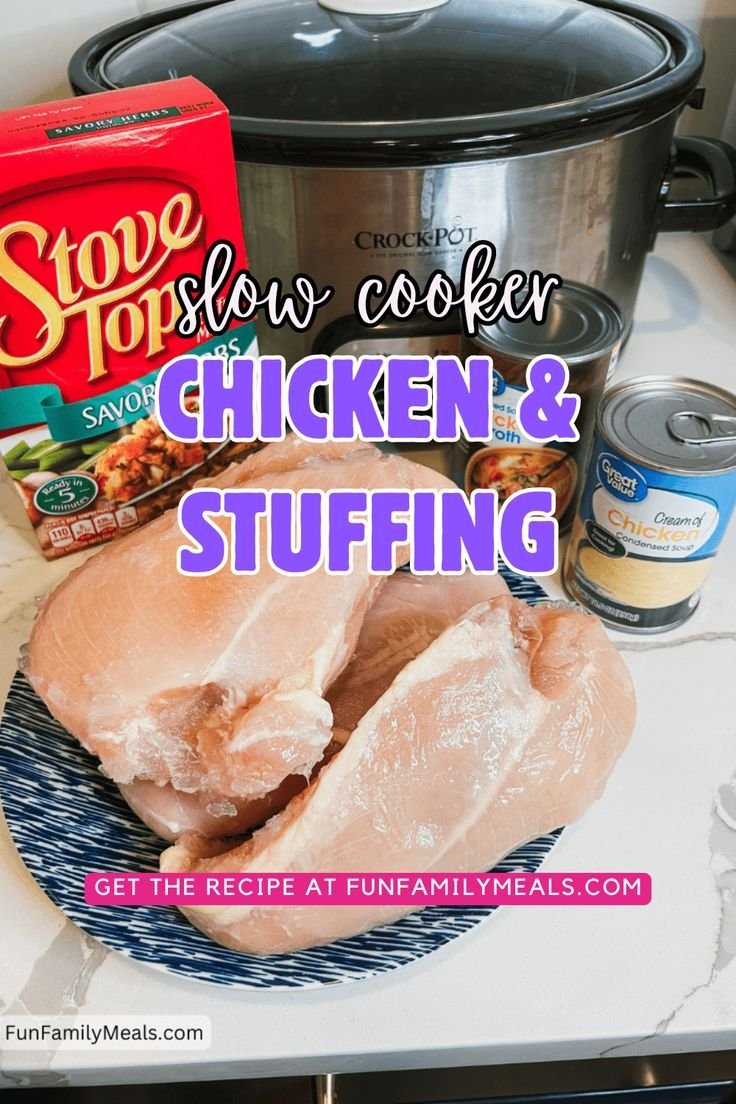 Easy Slow Cooker Chicken and Stuffing Dinner