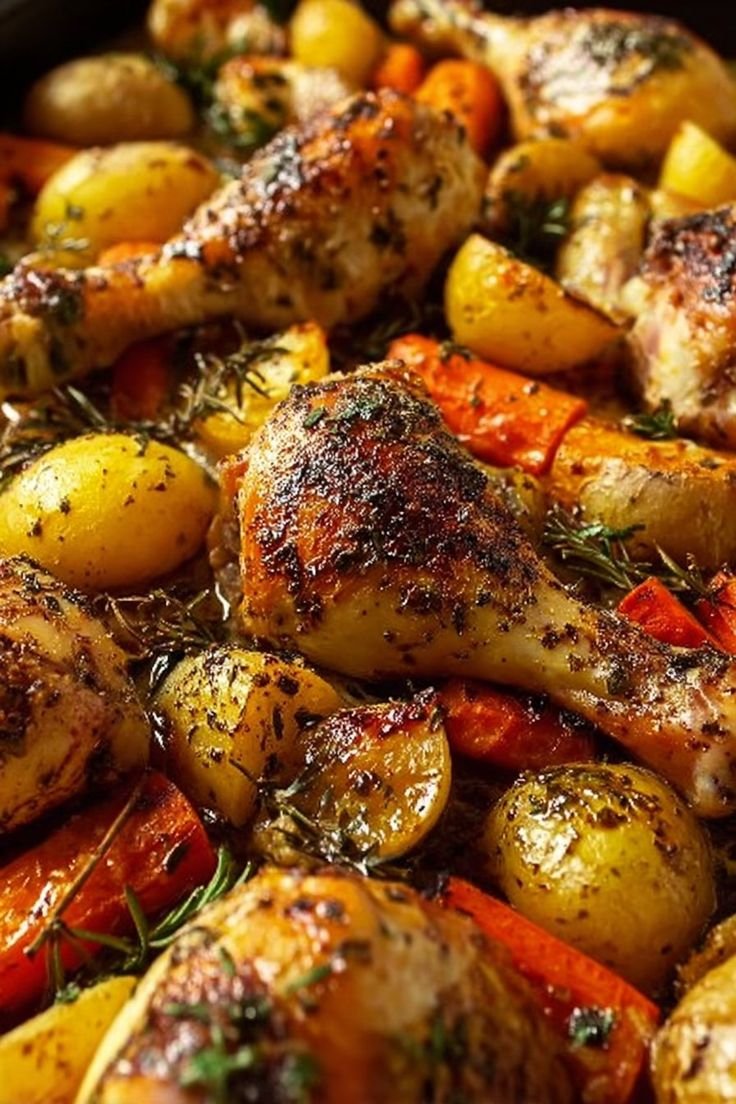 Easy One Pan Chicken Drumsticks & Roasted Veggies: A Simple Sheet Pan Dinner Ready in 30 Minutes