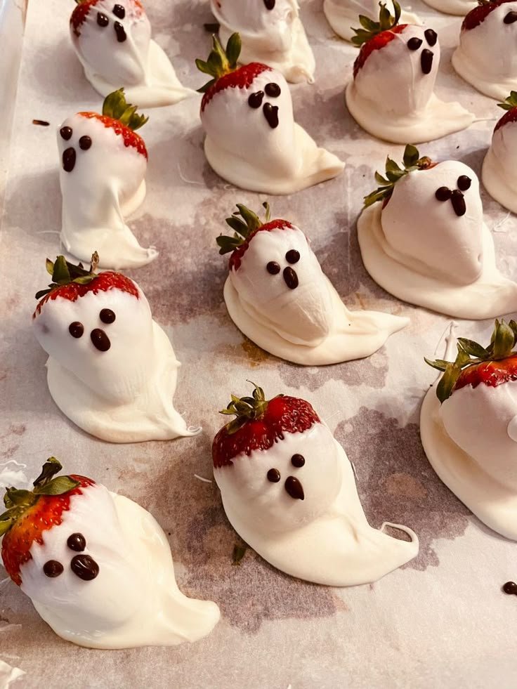 Ghost covered strawberries