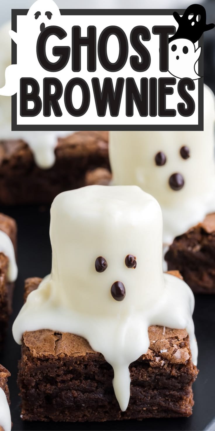 Adorably Spooky Ghost Brownies for Halloween! | Halloween baking activities, Ghost themed desserts, Halloween treat recipes easy