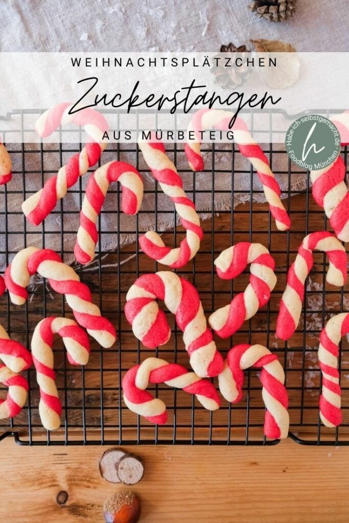 Zuckerstangen Plätzchen aus Mürbeteig