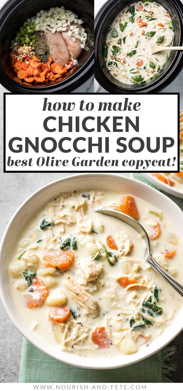 Creamy Crockpot Chicken Gnocchi Soup