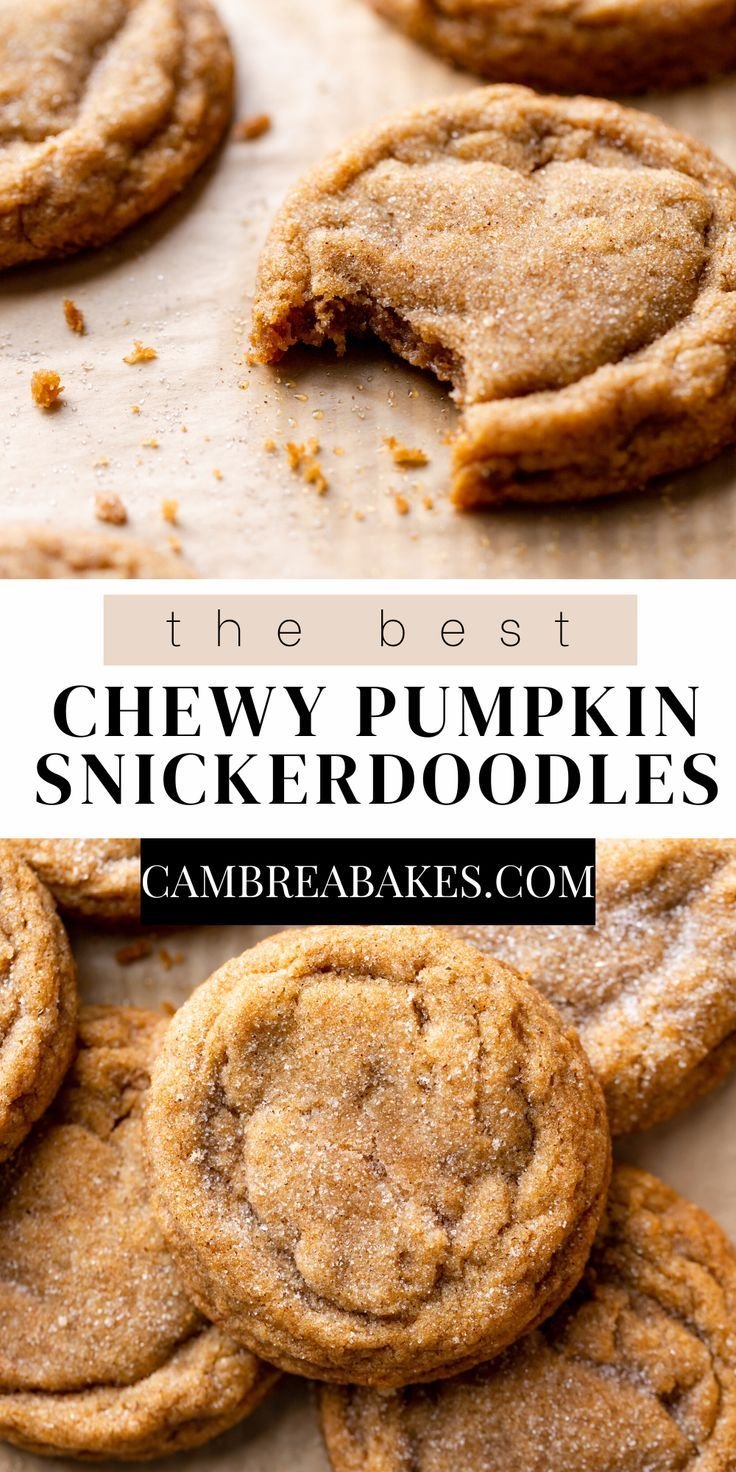 Chewy Pumpkin Snickerdoodle Cookies
