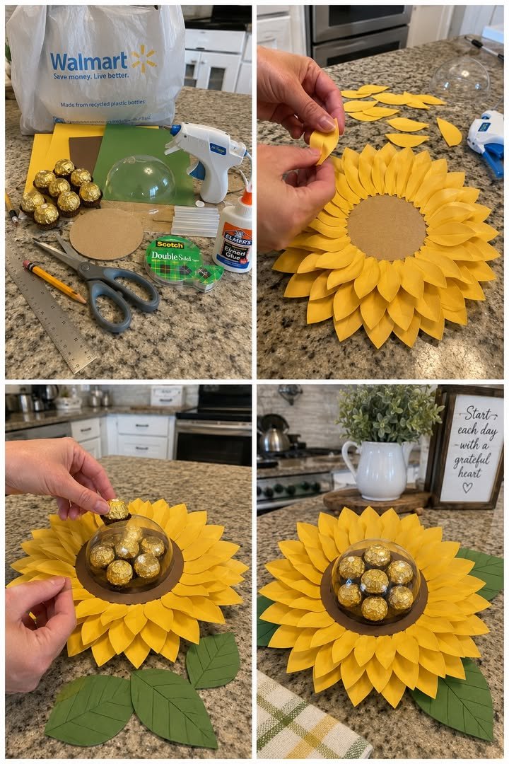 DIY Sunflower Chocolate Treat Holder
