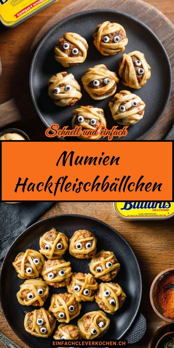Mumien Hackfleischbällchen – Herzhafte Halloween Fingerfood Rezepte