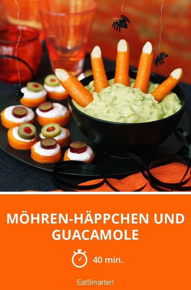 Möhren-Häppchen und Guacamole