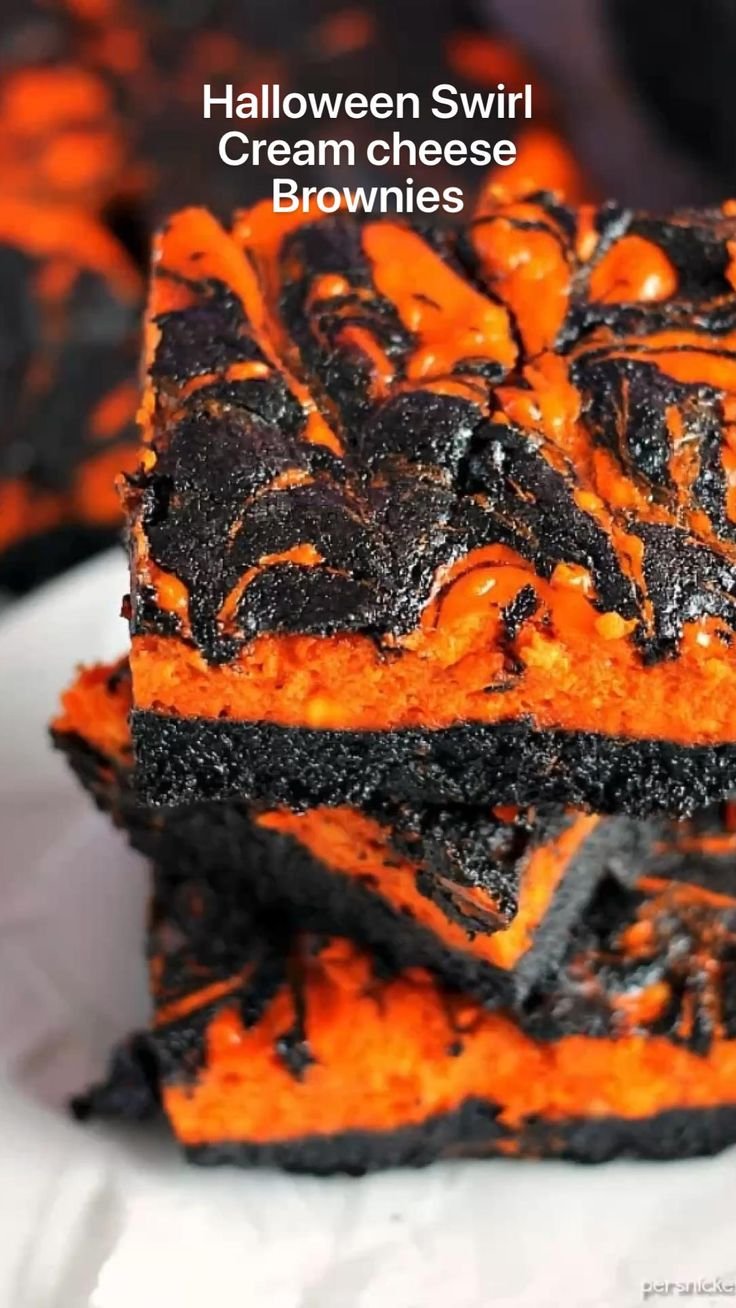 Halloween Swirl Cream cheese Brownies