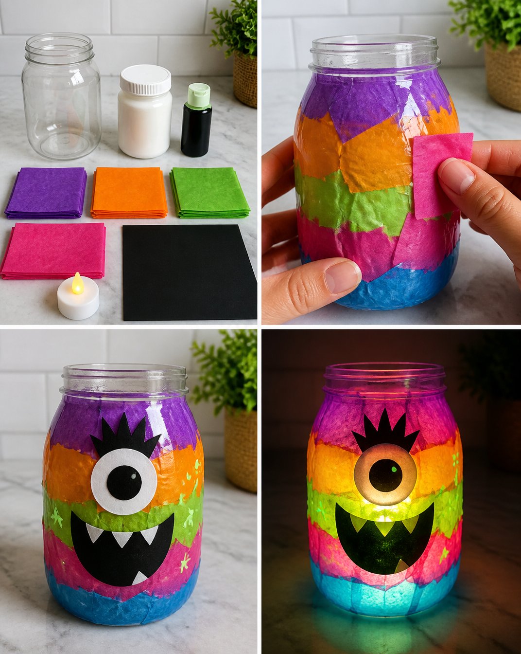 Glow-in-the-Dark Rainbow Monster Lantern