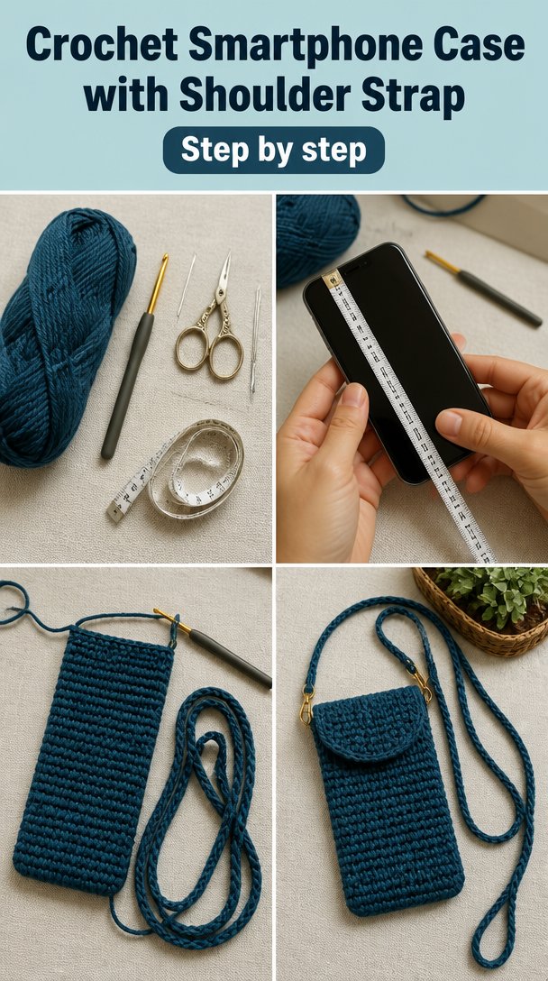 Crochet Smartphone Case with Shoulder Handle 5 Crochet Smartphone Case with Over-the-Shoulder Handle