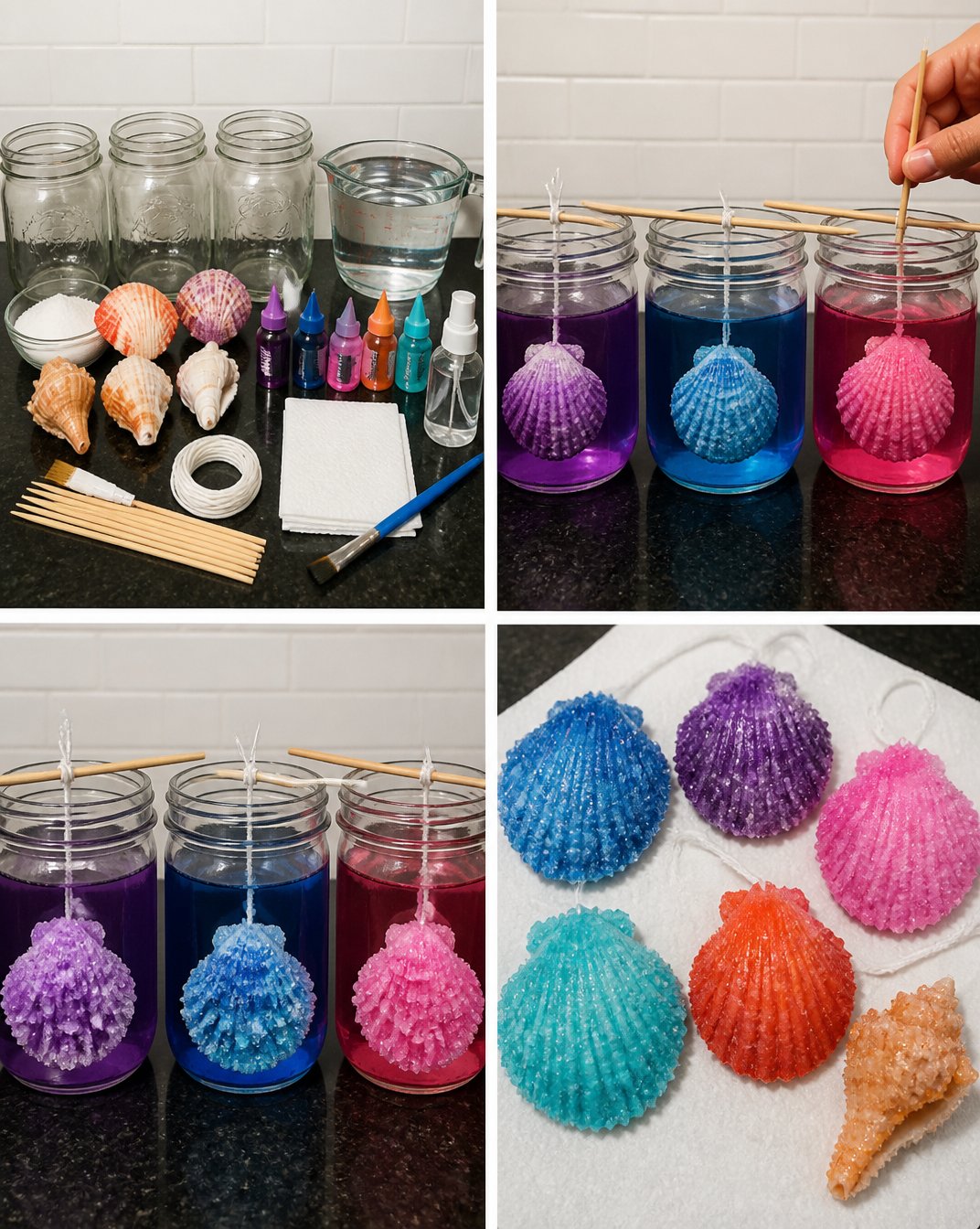 DIY Crystal Seashells: How to Make Sparkling Seashell Decor 2 DIY Crystal Seashells