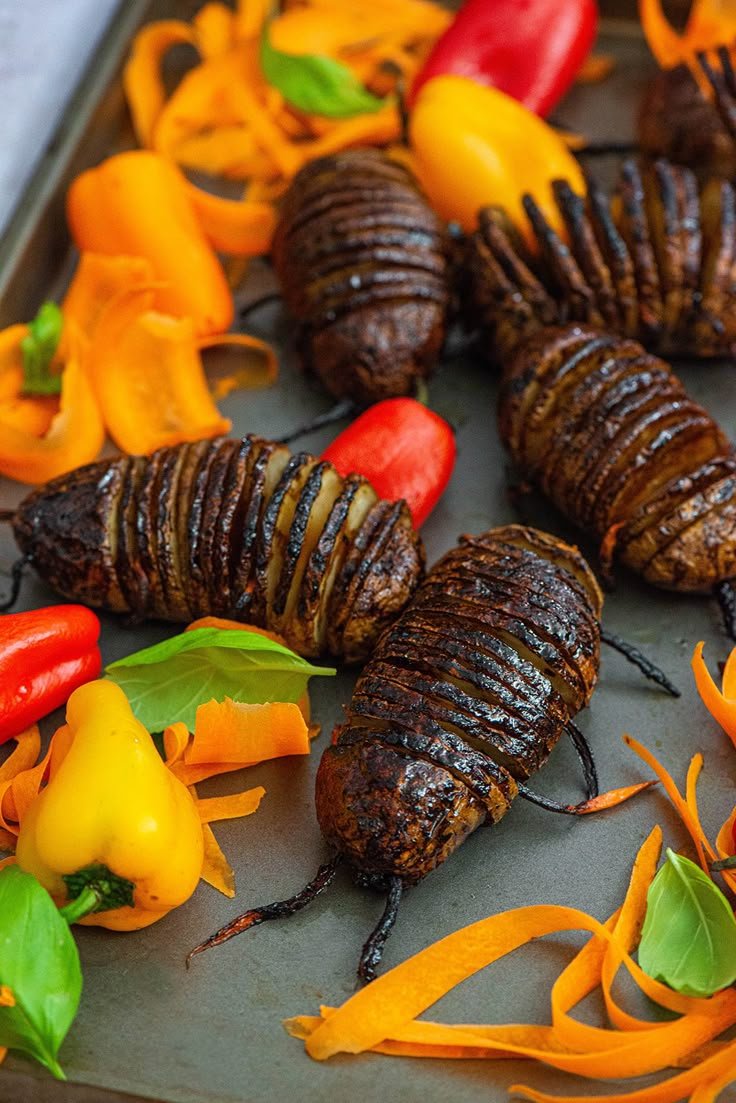Hasselback Potato Bugs - Nibbles and Feasts