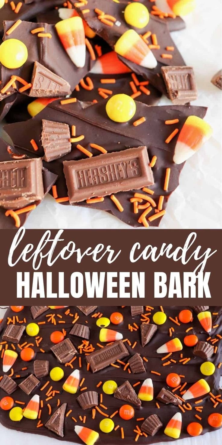 Leftover Candy Halloween Bark