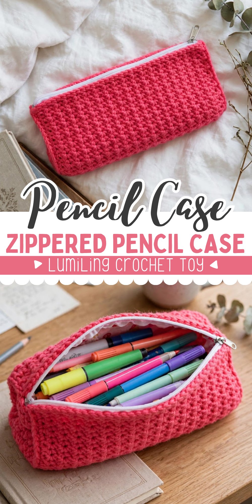 Crochet Pencil Case with Zipper Pattern 6 Zippered Crochet Pencil Case Pattern