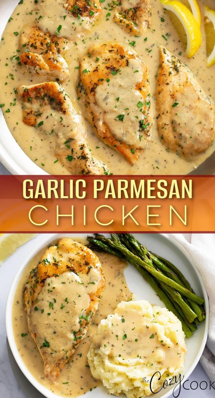 Delicious Garlic Parmesan Chicken | Fast dinner recipes, Health dinner recipes, Chicken dishes recipes