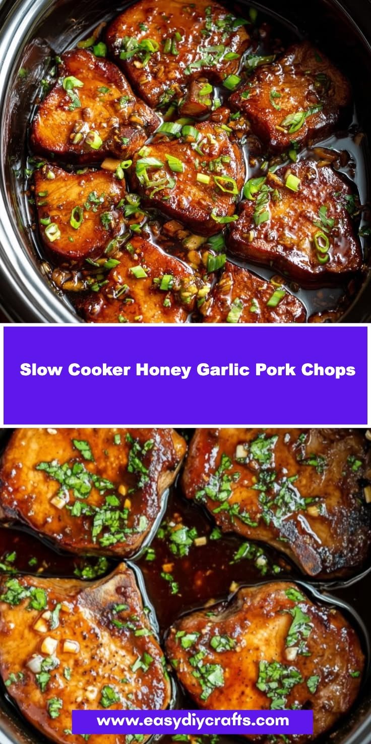 Slow Cooker Honey Garlic Pork Chops - Easy Honey Glazed Recipe for Dinner