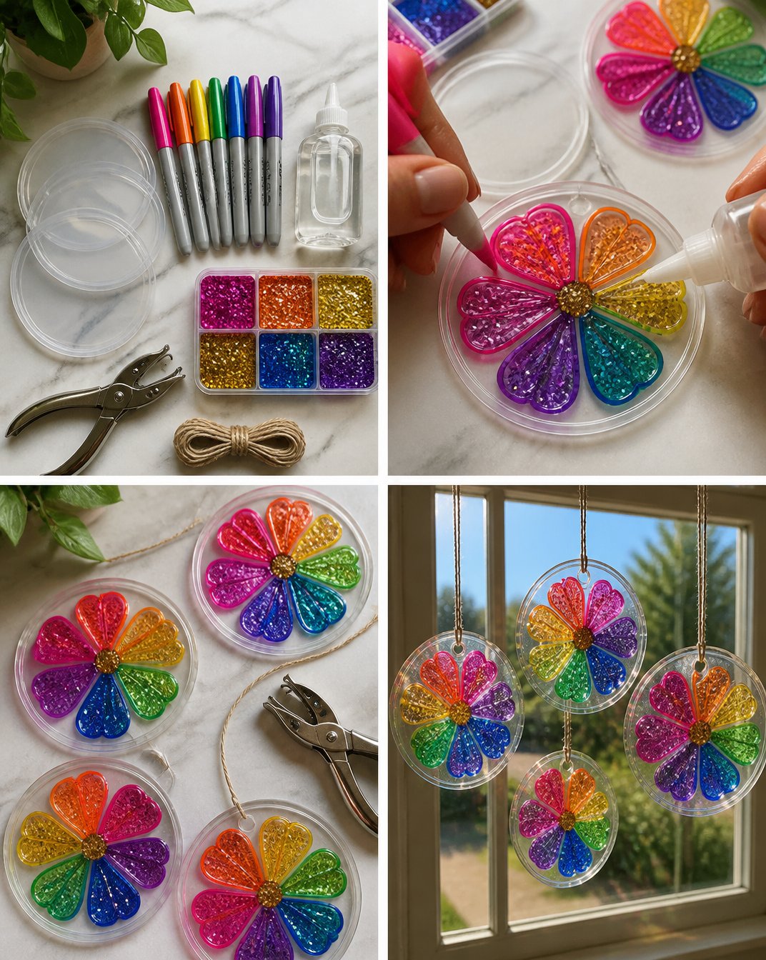 Rainbow Lid Suncatcher Flowers Turns Cozy 5 Rainbow Lid Suncatcher Flowers