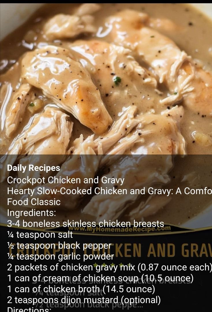 Crockpot recipes chicken and gravy | Chicken and gravy dinner ideas, Crockpot chicken and gravy from scratch, Chicken dinner recipes