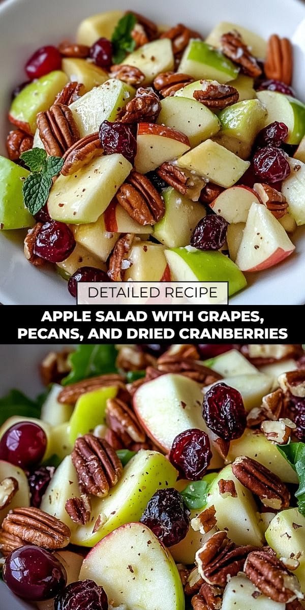 Apple Salad with Grapes, Pecans, and Cranberries