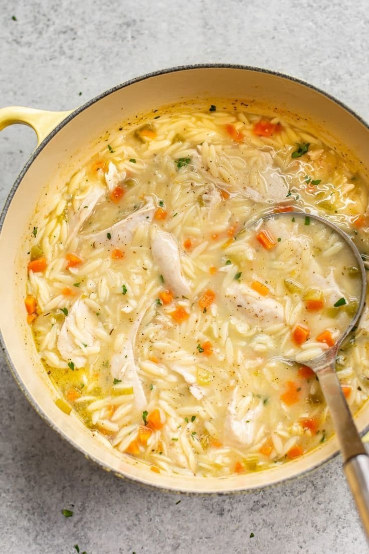 This Greek lemon chicken orzo soup is healthy, easy to make, and is sure to be popular with the whol