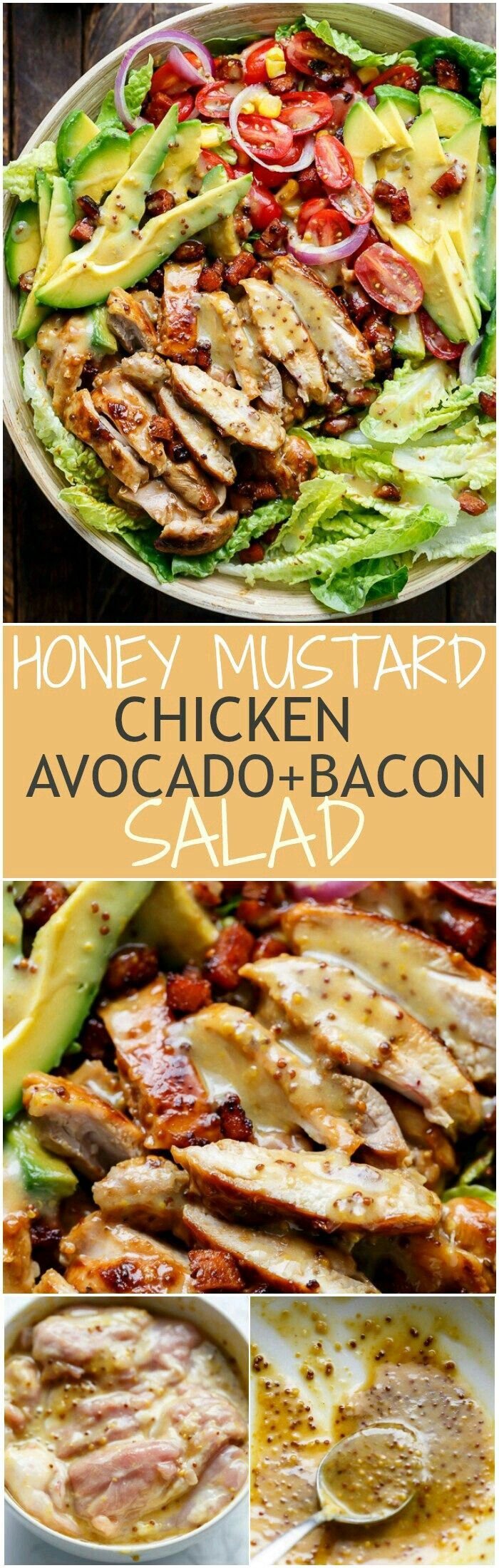 Honey Mustard Chicken Salad With Bacon & Avocado Recipe | Chopped Honey Mustard Chicken Salad, Good Eats, Food Recipes