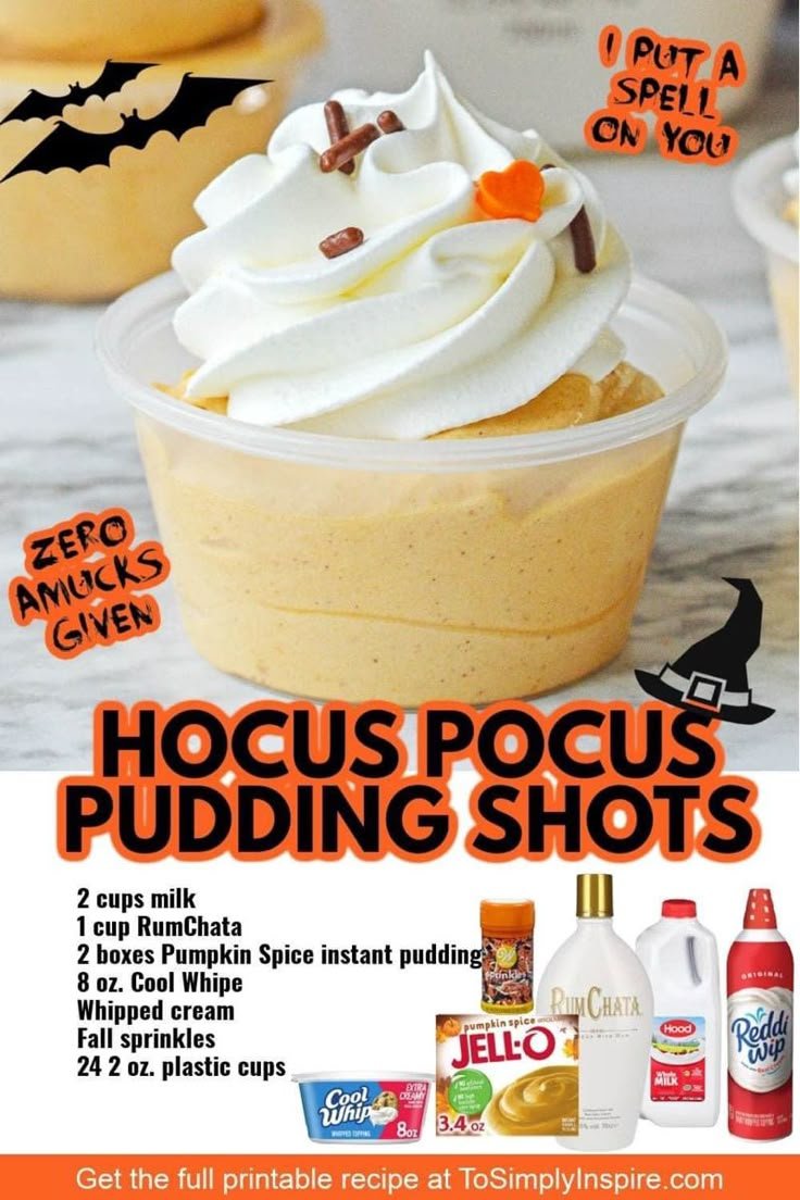 Pumpkin spice pudding shots