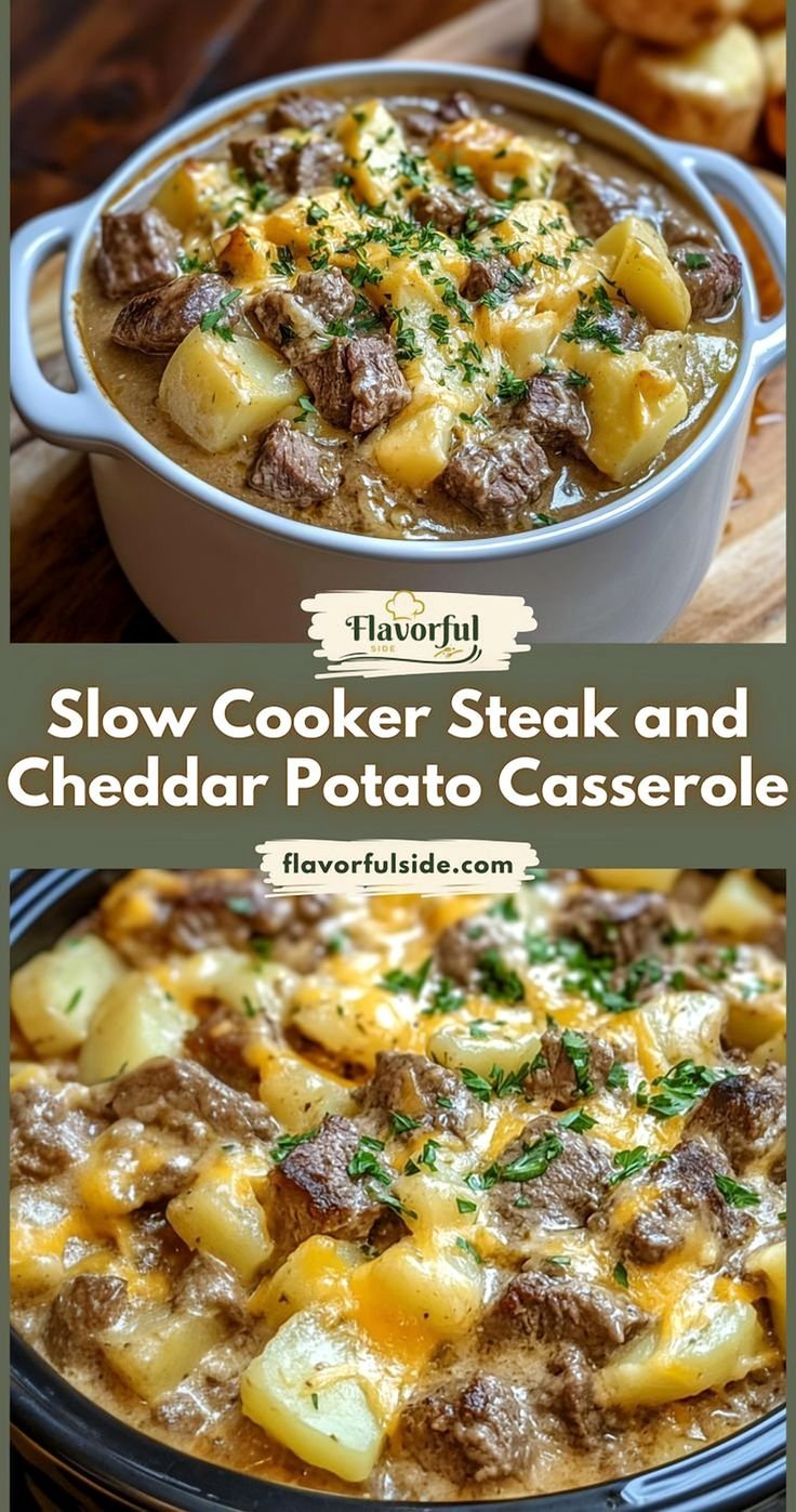 Steak and Cheddar Potato Casserole