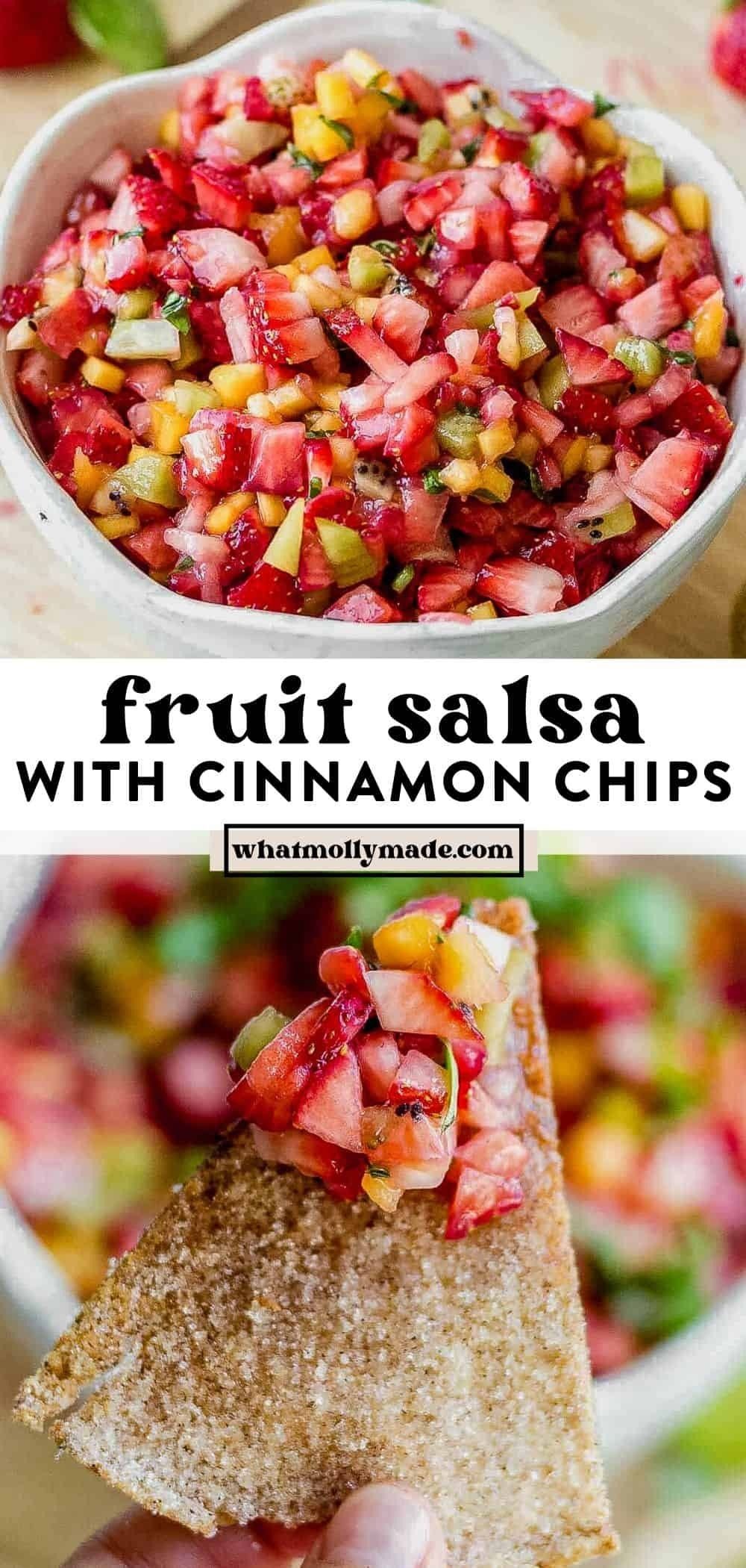 Sweet and Tangy Fruit Salsa with Cinnamon Chips