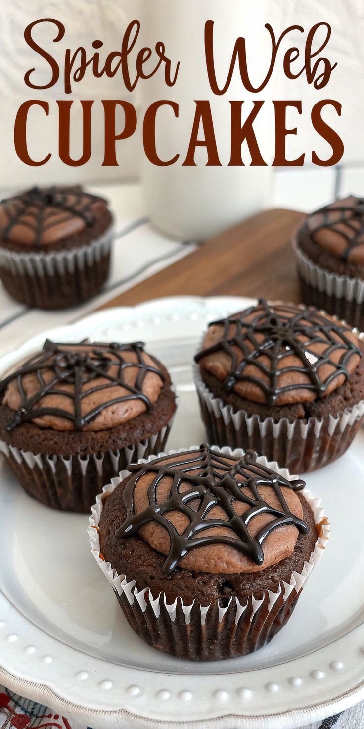 Cute Spider Web Cupcakes