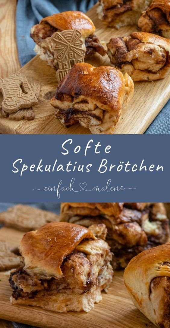 Weiche Schoko Spekulatius Brötchen (auch für den Thermomix) | Rezept | Weihnachtsrezepte backen, Silvester food, Weihnachtliche kuchen und torten
