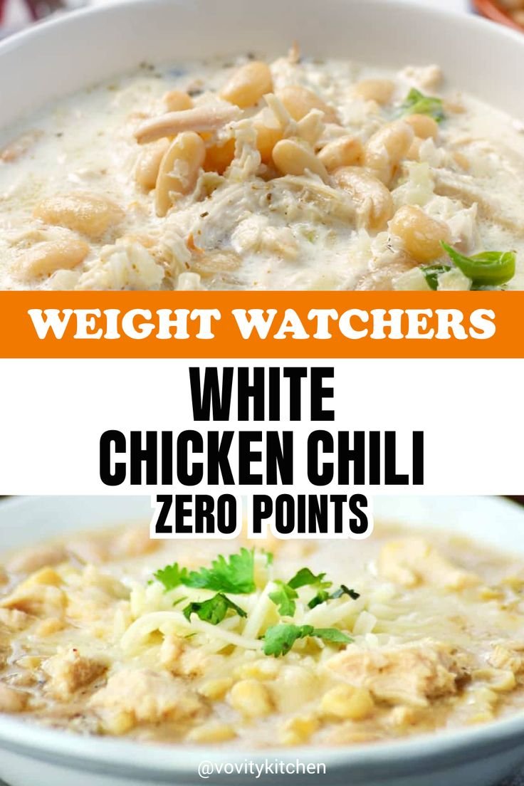 Easy White Chicken Chili | Weight Watchers White Chicken Chili | Zero Point Chicken Chili |