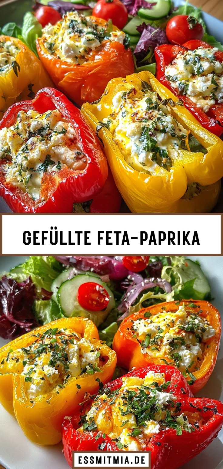 Leckere Hauptmahlzeit: Gefüllte Feta-Paprika aus einfachen Hackfleisch Rezepten