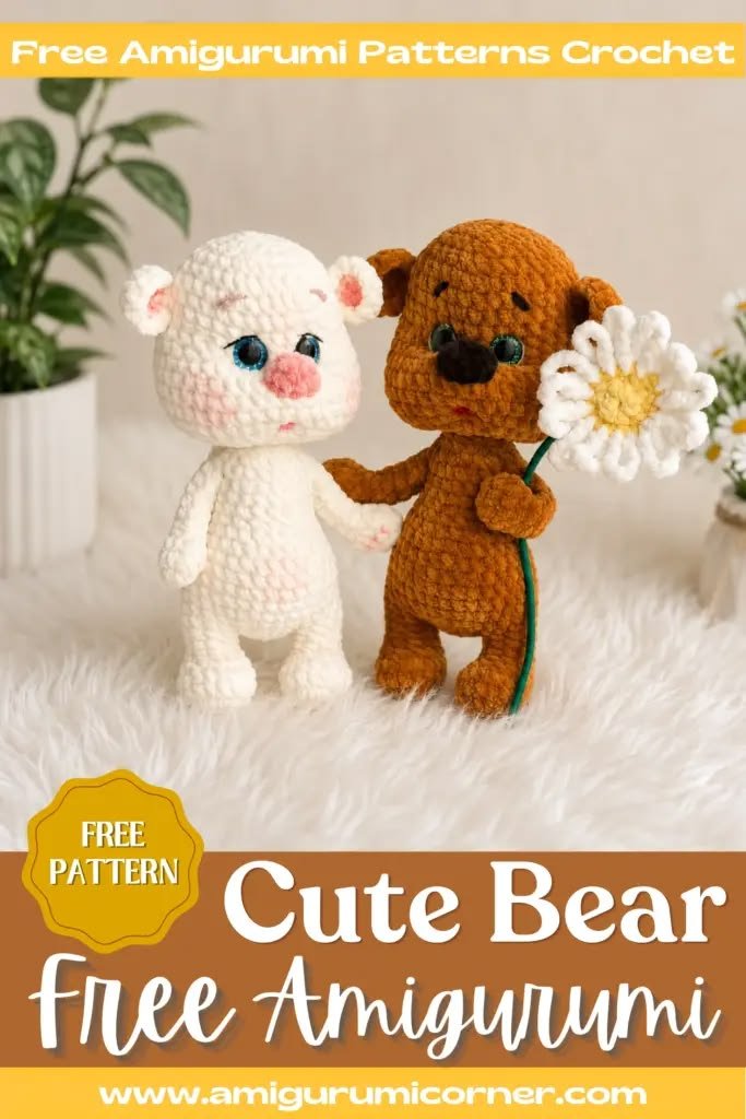 Crochet Bear with Daisy